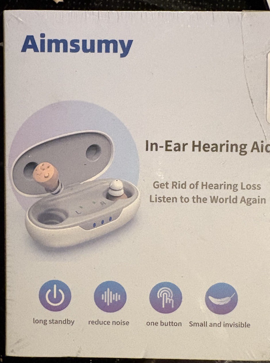 OTC Aimsumy M3111 Rechargeable In-Ear Hearing Aids Noise Reduction New In Box