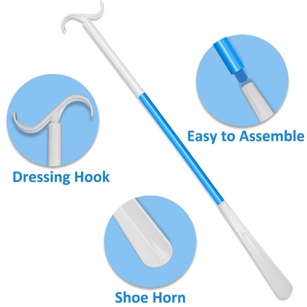 35.5 Inch Long Handled Shoe Horn, Dressing Stick, Sock Remover Aid Helper -…