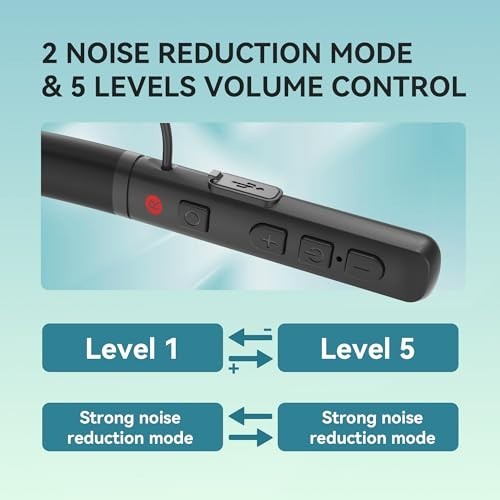 Bluetooth Hearing Aids for Seniors, Rechargeable Neckband Amplifiers with Volume