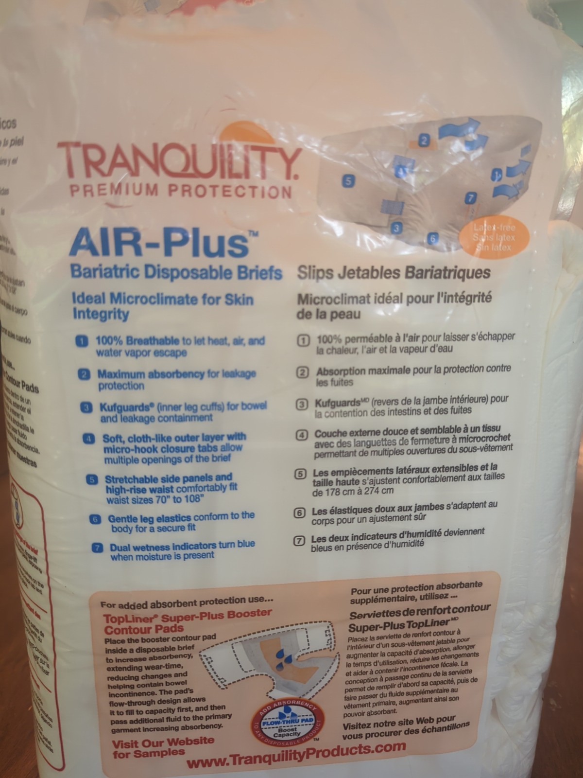 Tranquility Air-Plus Bariatric Briefs 4-5XL, 70 to 108 Inch, 34oz Capacity