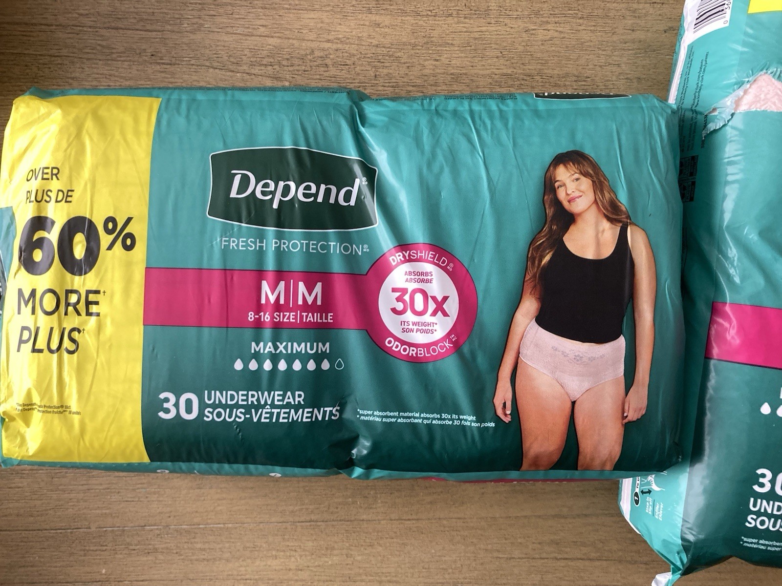 2 Medium Depend Fresh Protection Women’s Underwear 30 Each Depends Incontinence