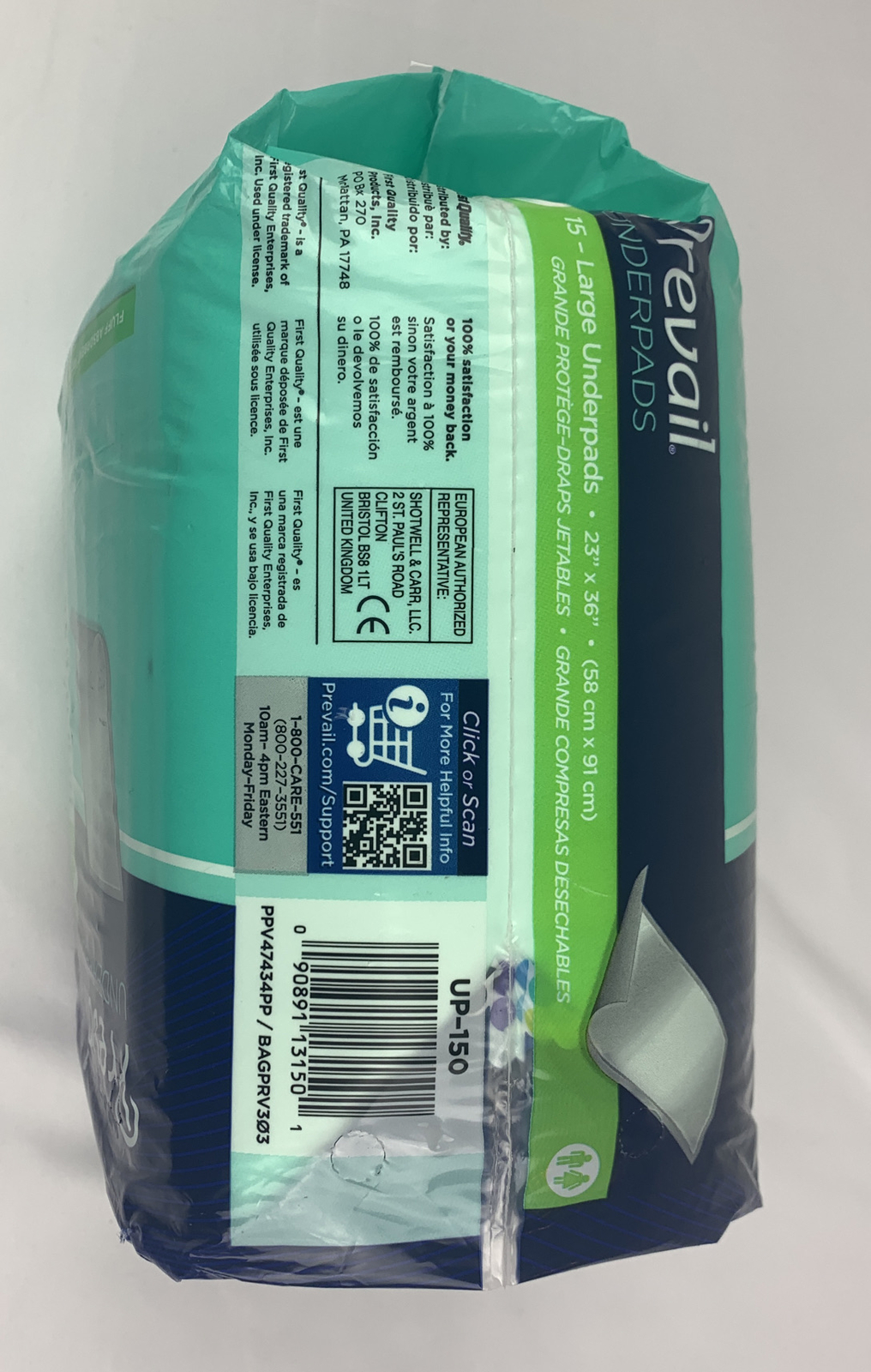 Prevail Underpads – Large 23 X 36 Inch, Absorbent Surface Protection (15-pack)