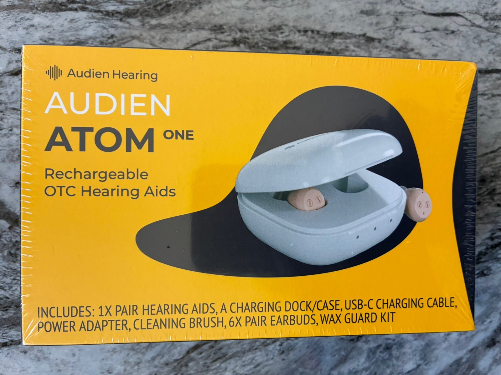 Audien Atom One rechargeable otc hearing aids (NEW IN SEALED BOX)