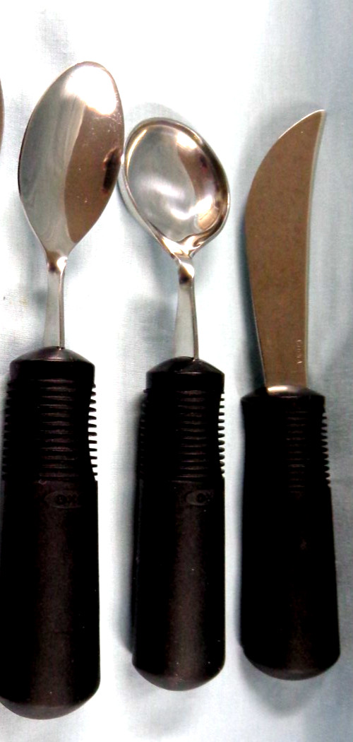 OXO Good Grips 5 Pc Set Big Silverware Bendable Weighted For Disability