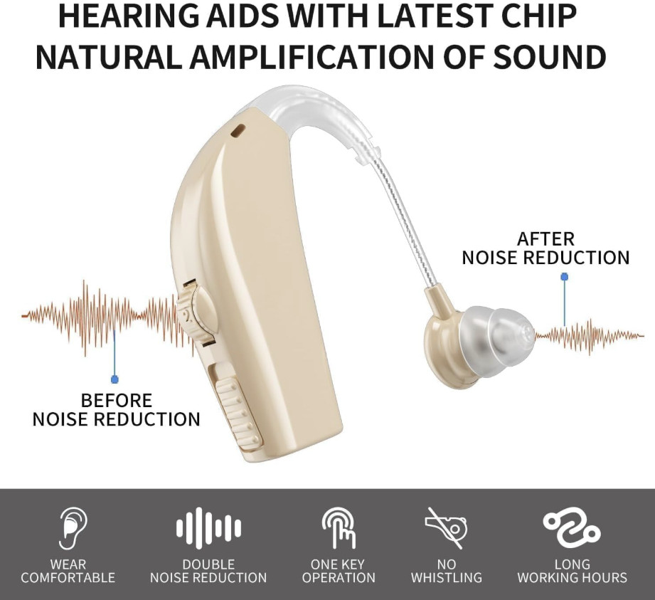 Hearing Aids Hearing Amplifiers for Seniors Rechargeable with Noise Cancelling