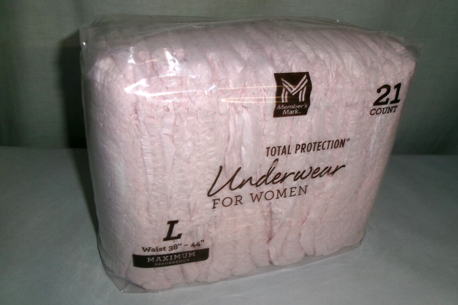 Members Mark Disposal Underwear Women Lg 38″-44″ Maximum Absorbency 21 Count New
