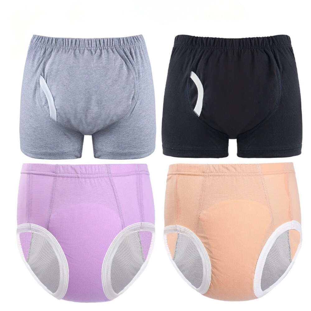 Men Adult Women Elderly Washable Incontinence Briefs Leak-proof Underwear L-3XL