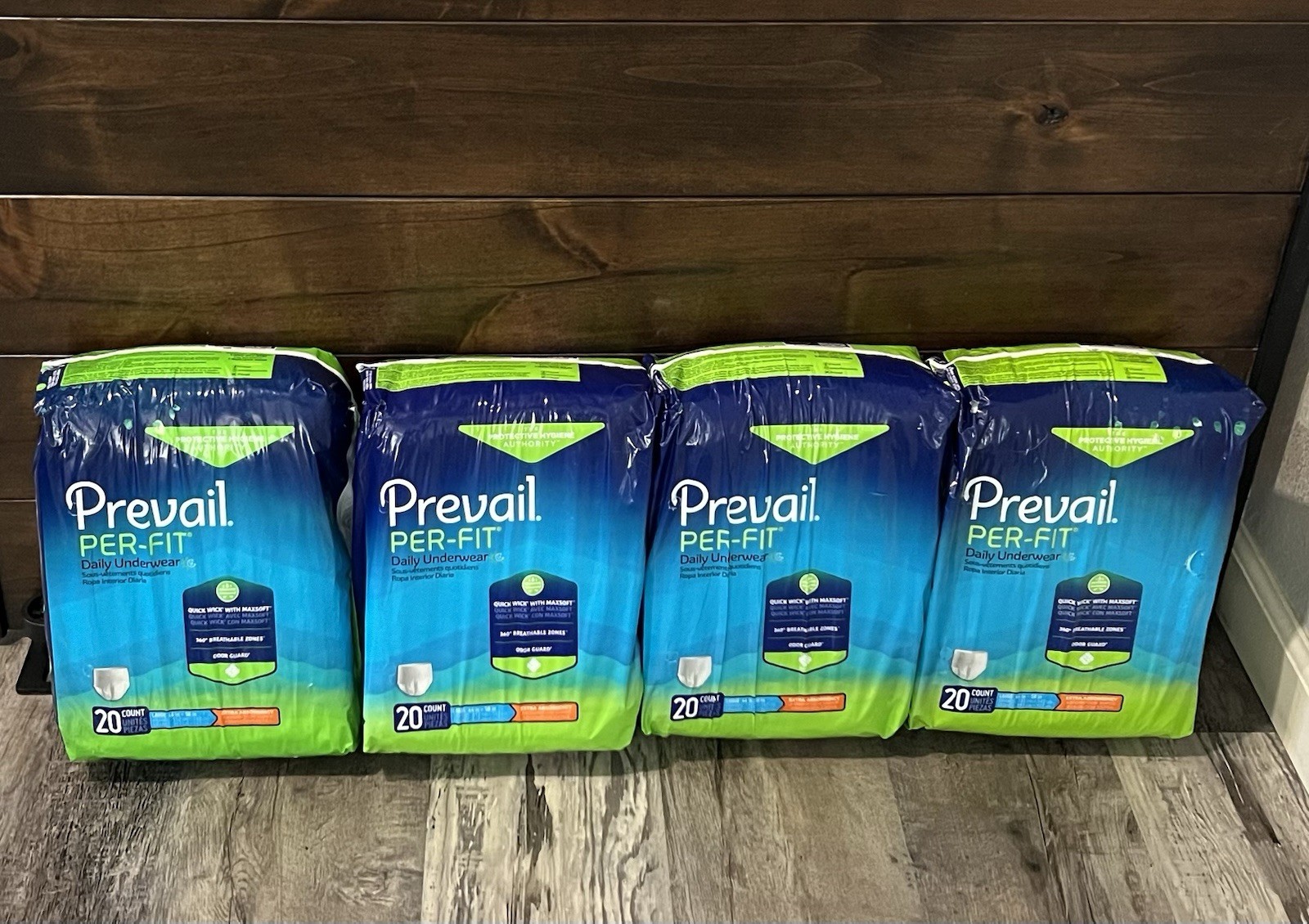 4 Pkgs Prevail Per-Fit Incontinence Daily Underware Overnight Protection L New!