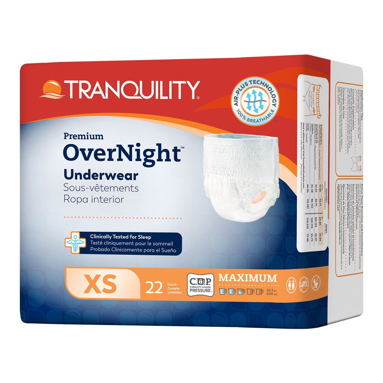 Tranquility 2113 Premium OverNight Pull On Diapers-Extra Small-88/Case
