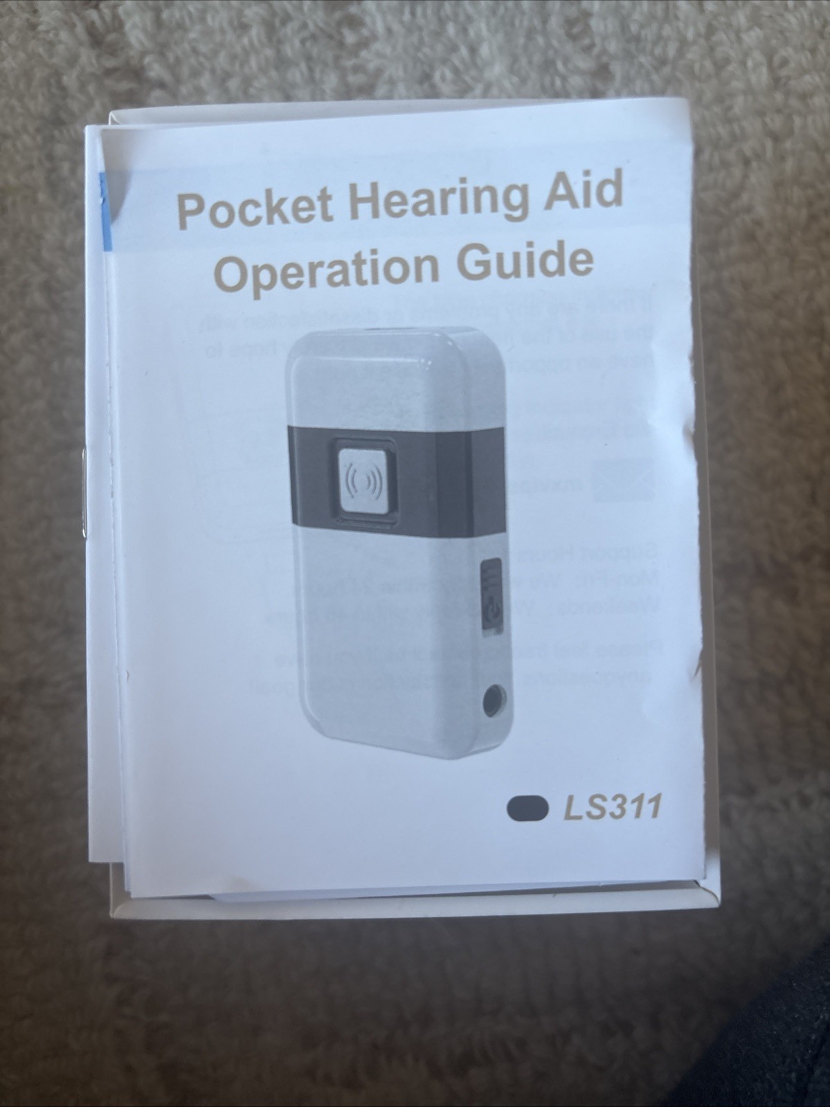 Pocket Hearing Aid Model LS311 3.7v Rechargeable NEW