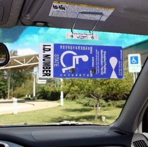 Horizontal Disabled Parking Placard Holder for Car, Truck, and Van Use