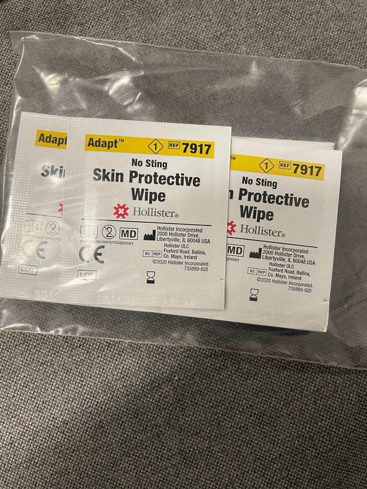 Hollister 7917 Adapt Skin Barrier Wipe Loose lot of 75–3 PACKS OF 25