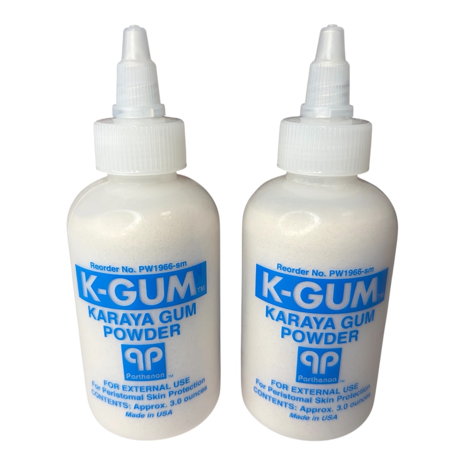K-Gum Karaya Gum Powder 3 oz Puff Bottle PW-1966 Lot of 2 Bottles FREE SHIPPING!