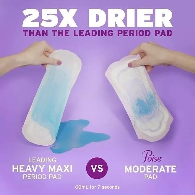 Pack of 2 Poise Fresh Protection Women’s Size Medium Postpartum Pads 108 CT