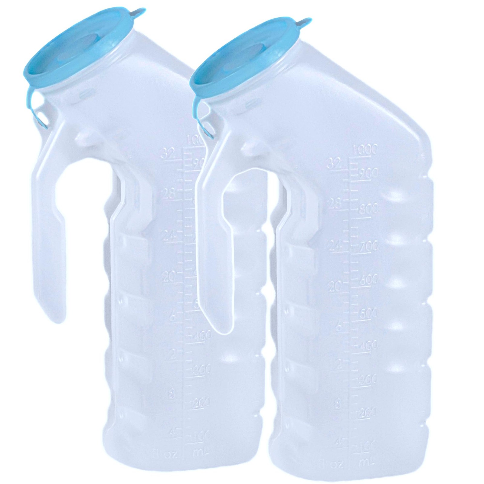 Male Urinal with Glow in The Dark Cover 32oz Pack of 2 Portable Pee Bottles f…