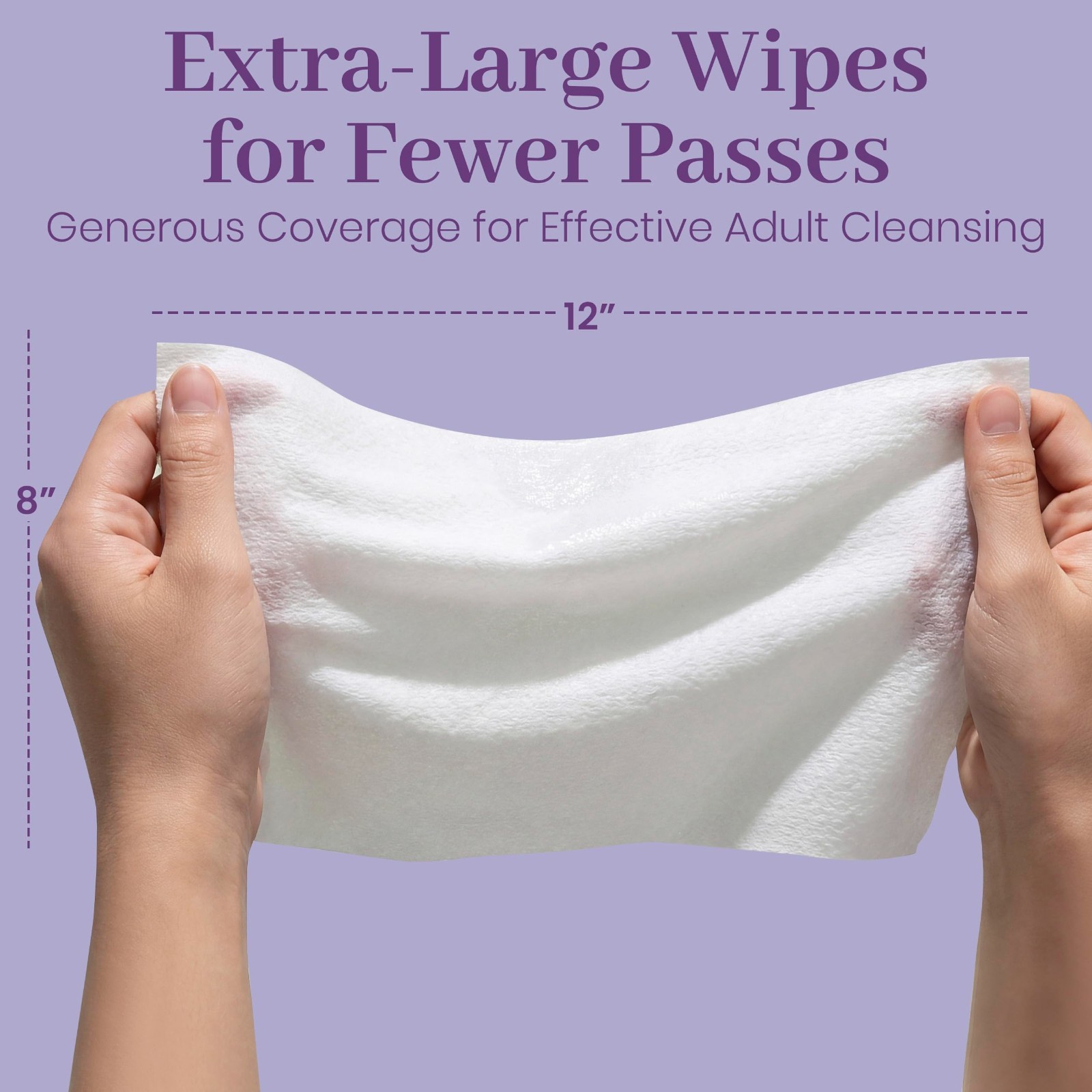 X-Large Disposable Incontinence Wipes – 112 Count Adult Body Washcloths, 12″x8