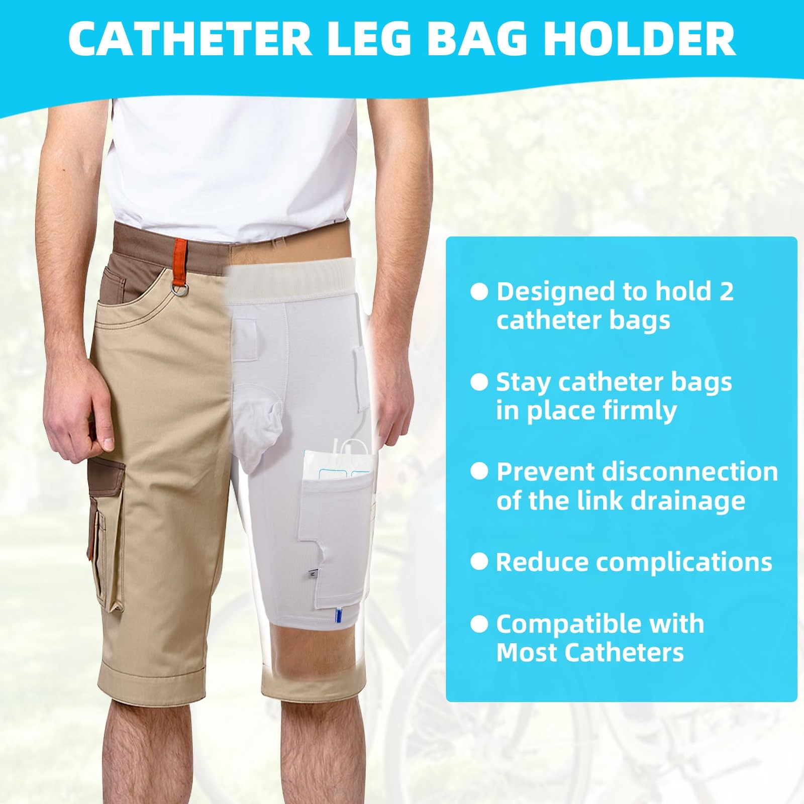 Catheter Leg Bag Underwear, Catheter Leg Bag Holder for Men & Women, Foley Ca…