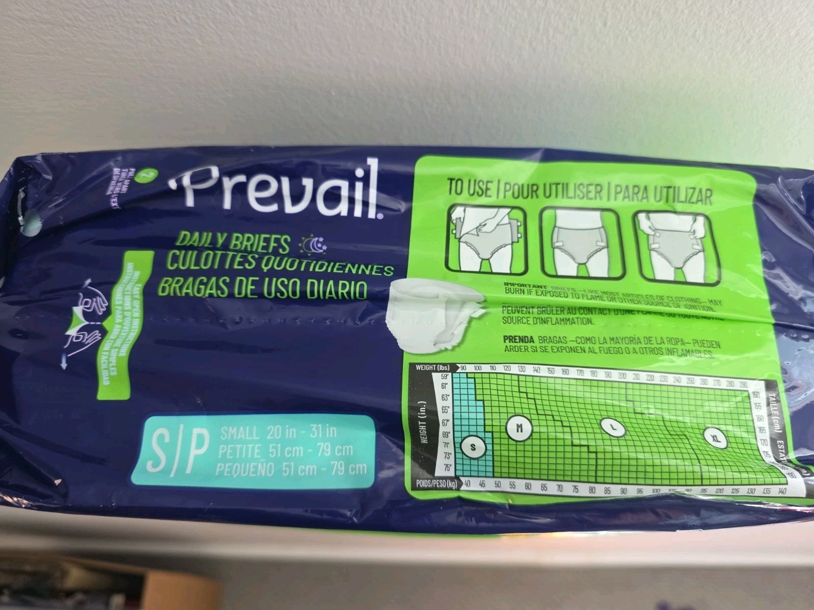 Prevail Adult Small Daily Brief 16 Count 20″-31″ Pull Up Diapers