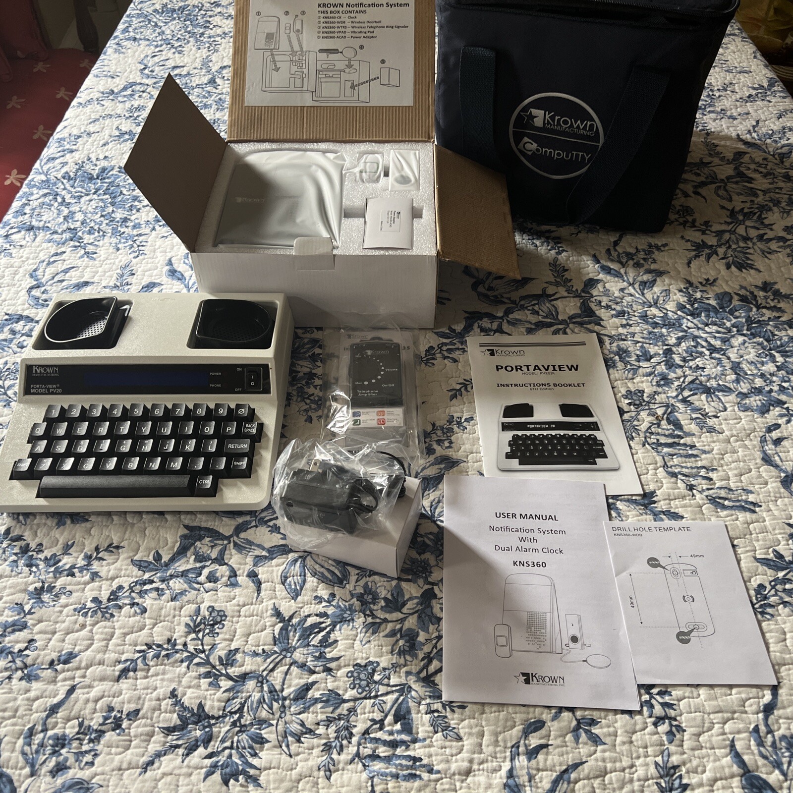 Krown PORTAVIEW PV20JR Hearing Machine Accessories Case & More!!! NEW