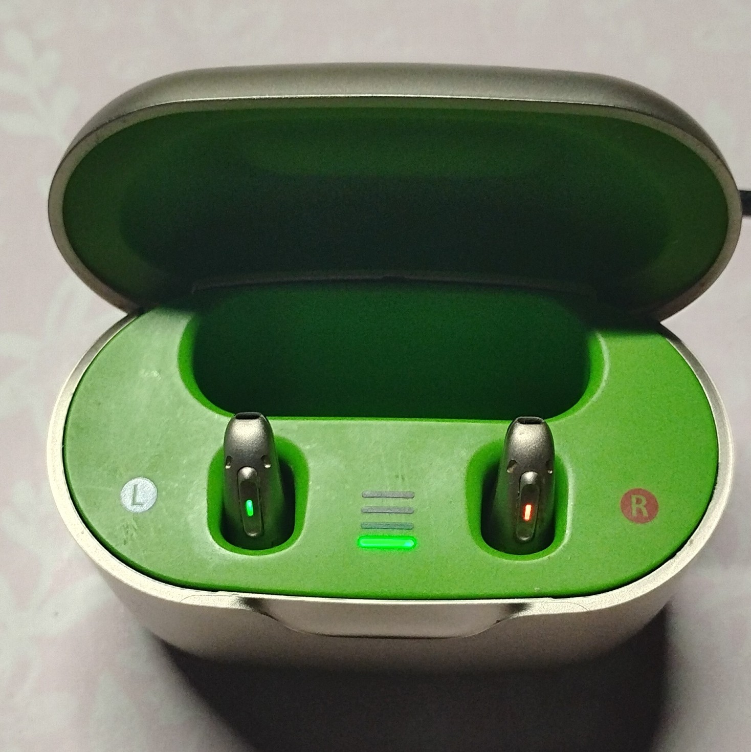 PHONAK Audéo P30-RL Hearing Aid Pair L/R Rechargeable Silver w/ Charging Case