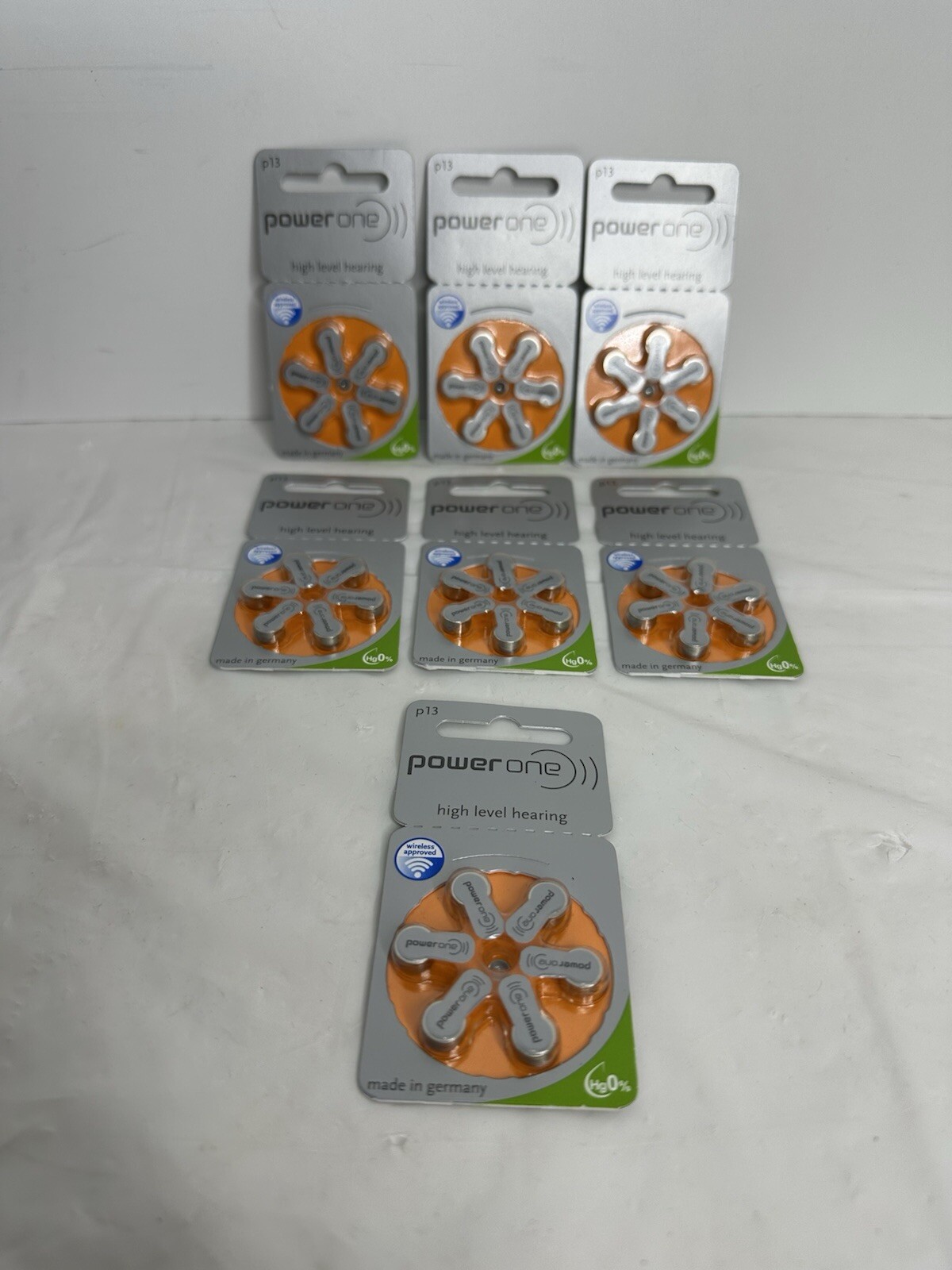 7 Powerone Size 13 Hearing Aid Batteries P13 Pack of 42 Expire 3/2023