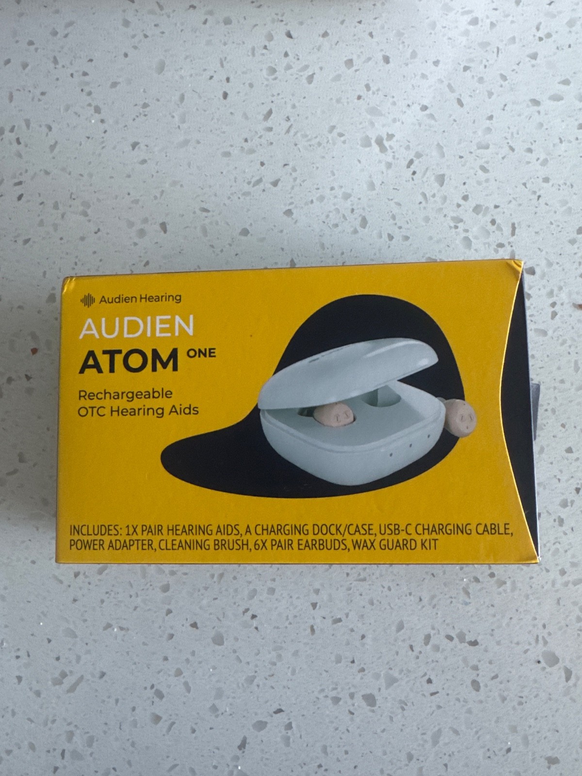 Audien Atom One OTC Hearing Aids Wireless Rechargeable Beige NIB!