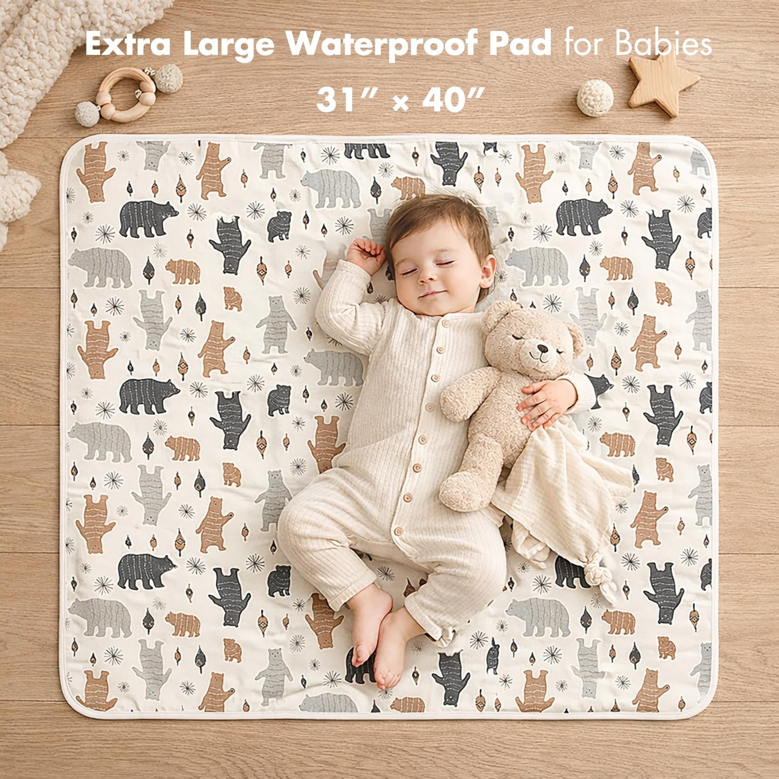 Baby Waterproof Bed Pad Washable Mattress Pad Reusable Underpads Bed Wetting