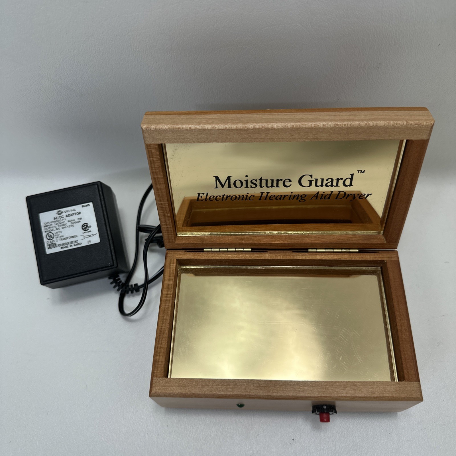 Moisture Guard Electronic Hearing Aid Dryer Wooded Box