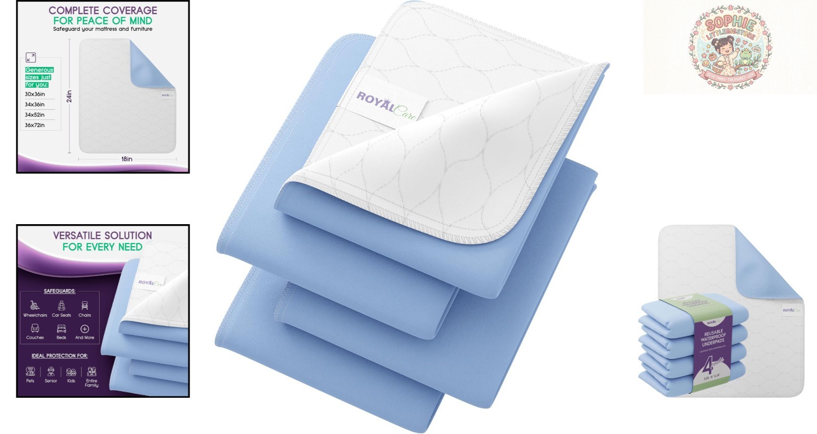 Economical 4-Pack 18×24 Incontinence Bed Pads – Comfortable & Durable Protection