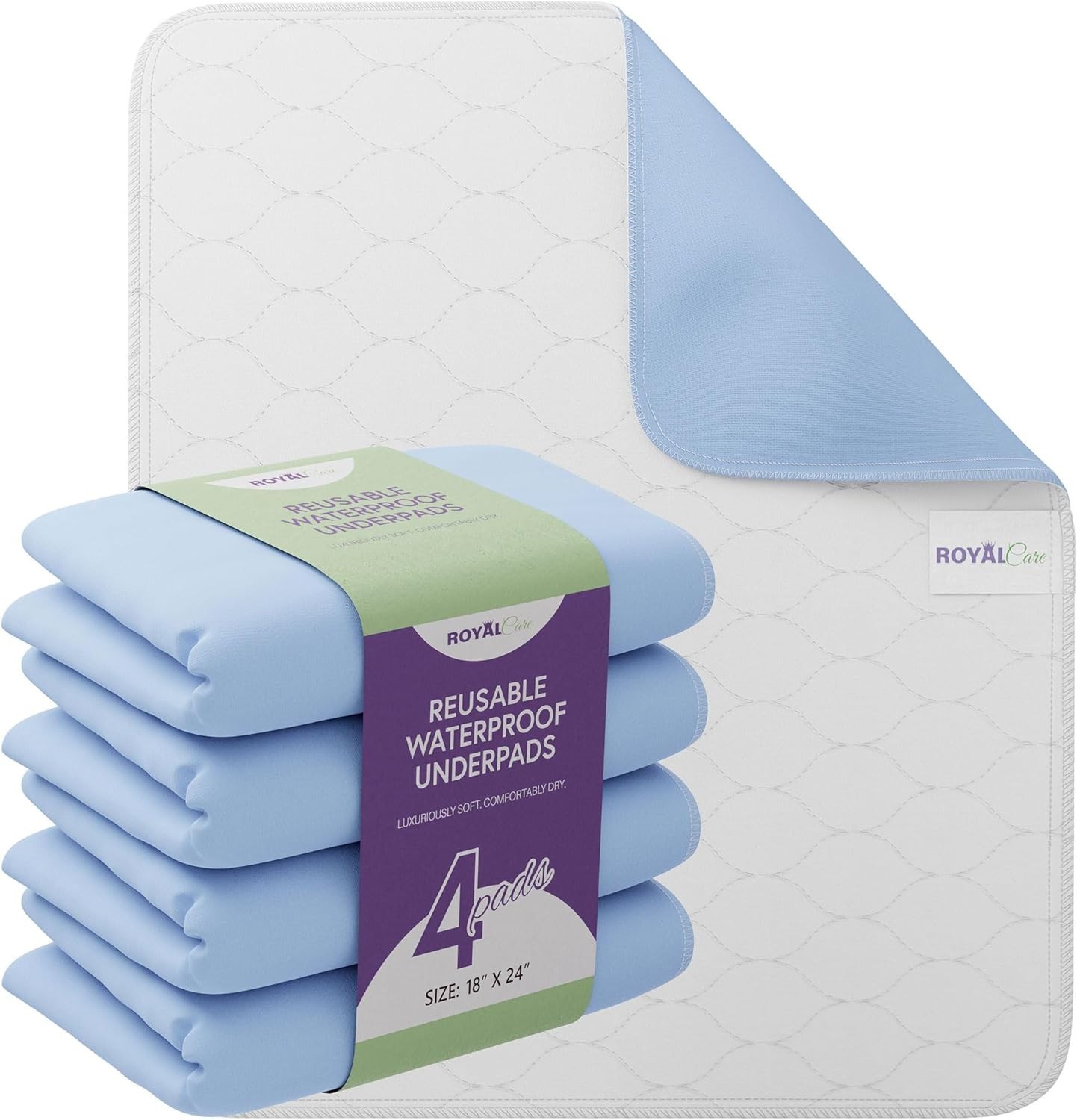 Economical 4-Pack 18×24 Incontinence Bed Pads – Comfortable & Durable Protection