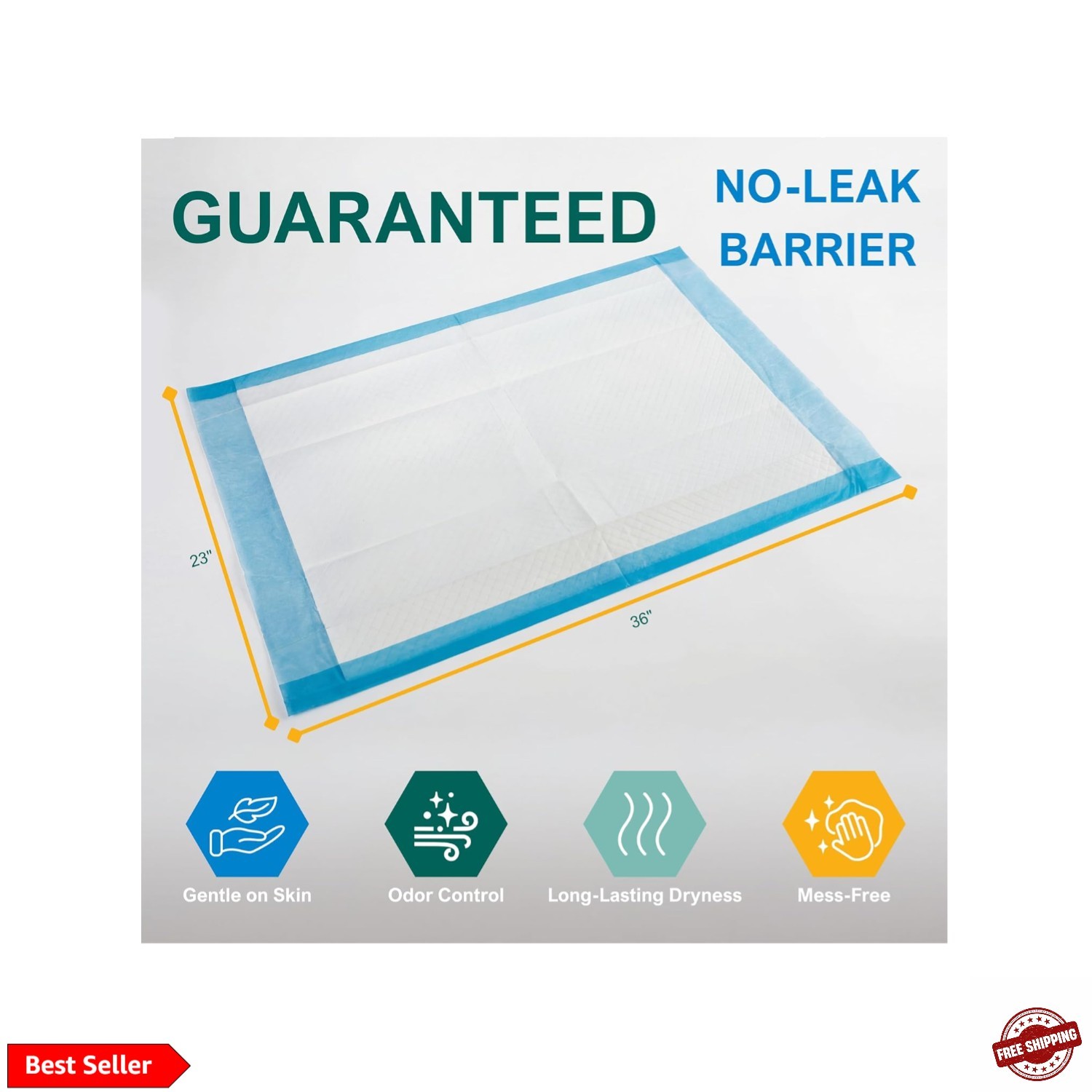 Disposable Chux Pads 23in X 36in, Super Absorbent Bed Pads for Incontinence, …