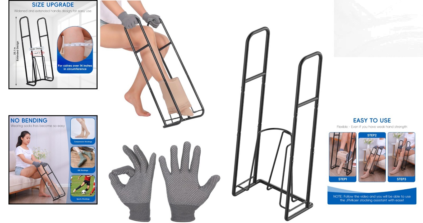 Compression Stocking Helper – Innovative Sock Aid for Sizes Beyond 14 Inches