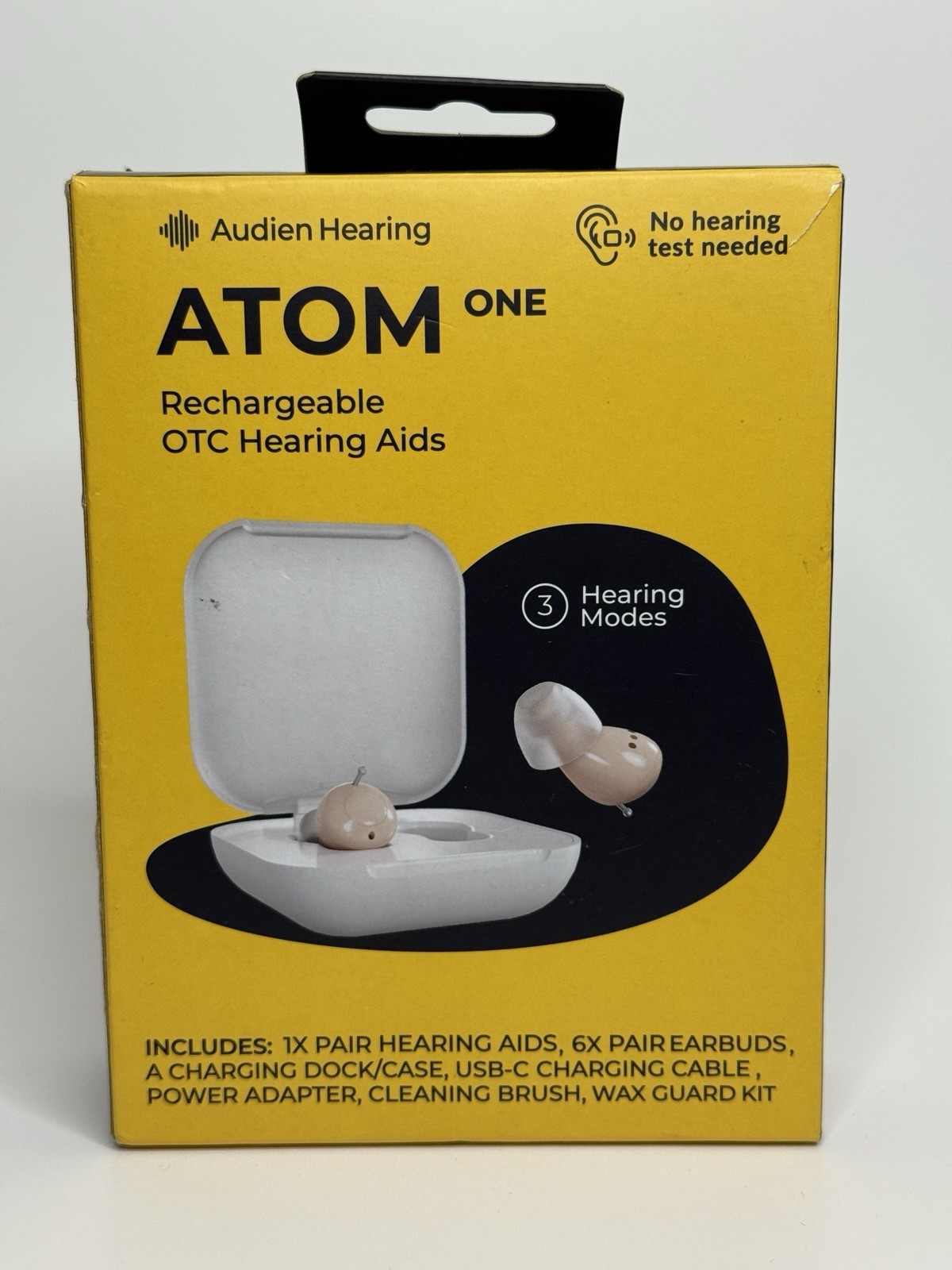 Audien Atom One Rechargeable OTC Hearing Aids Rechargeable With Case