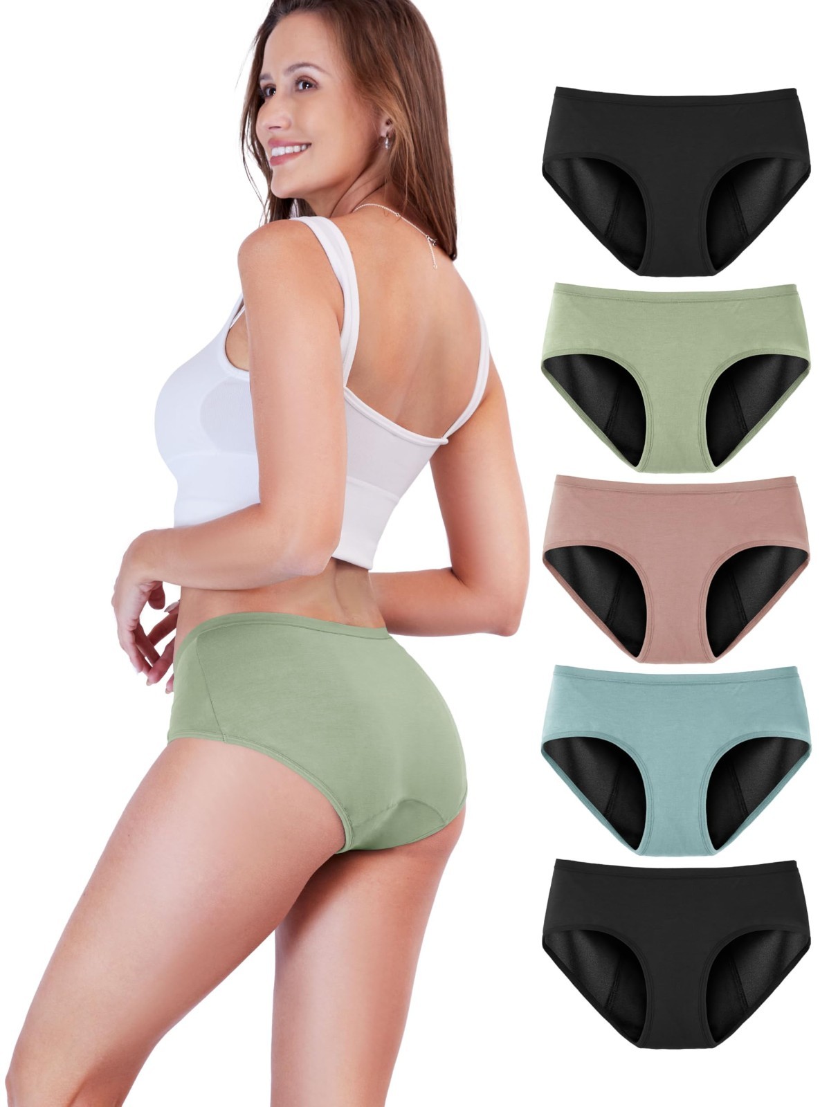 TIICHOO Period Panties Heavy Flow Incontinence Women’s Underwear Size 3XL 5 pack