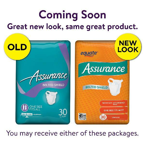Assurance Incontinence Belted Shield Unisex, One Size Fits All – 30 Ct (1 Pack)
