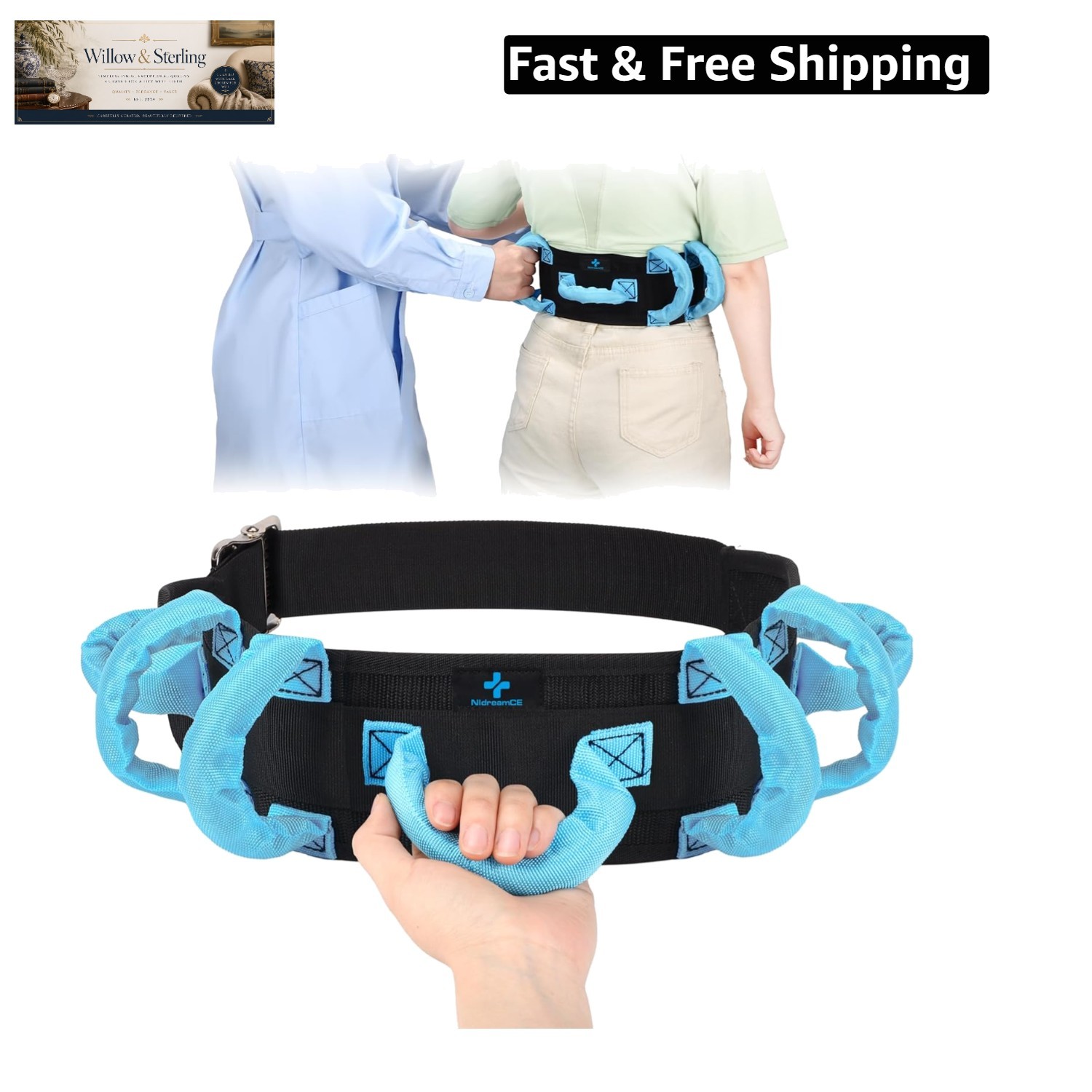 Gait Belt Transfer Belts with Handles for Lifting Seniors, Safety Gate Belt w…