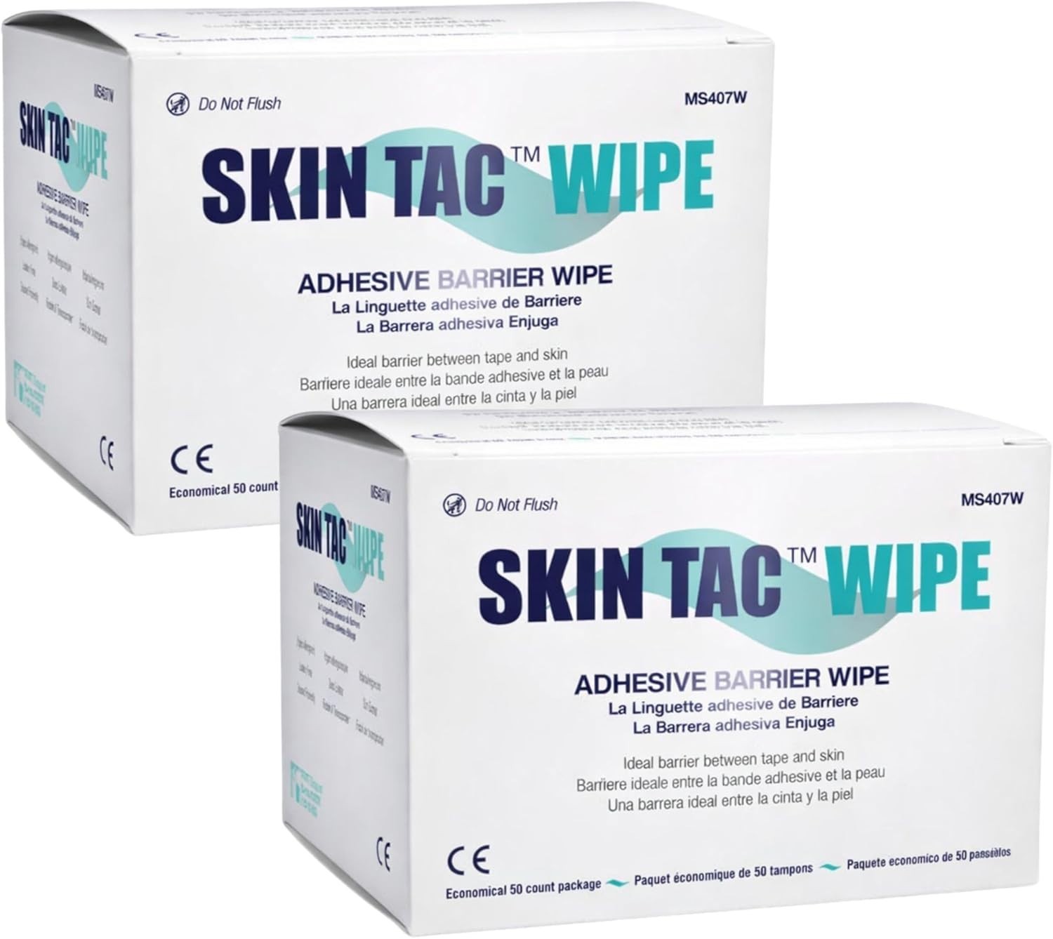 Convenient Hypoallergenic Prep Wipes, Latex-Free – 50 Wipes per Box, Set of 2