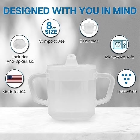 Providence Spillproof Compact 8 oz Adult Sippy Cup w/ 2 Handles