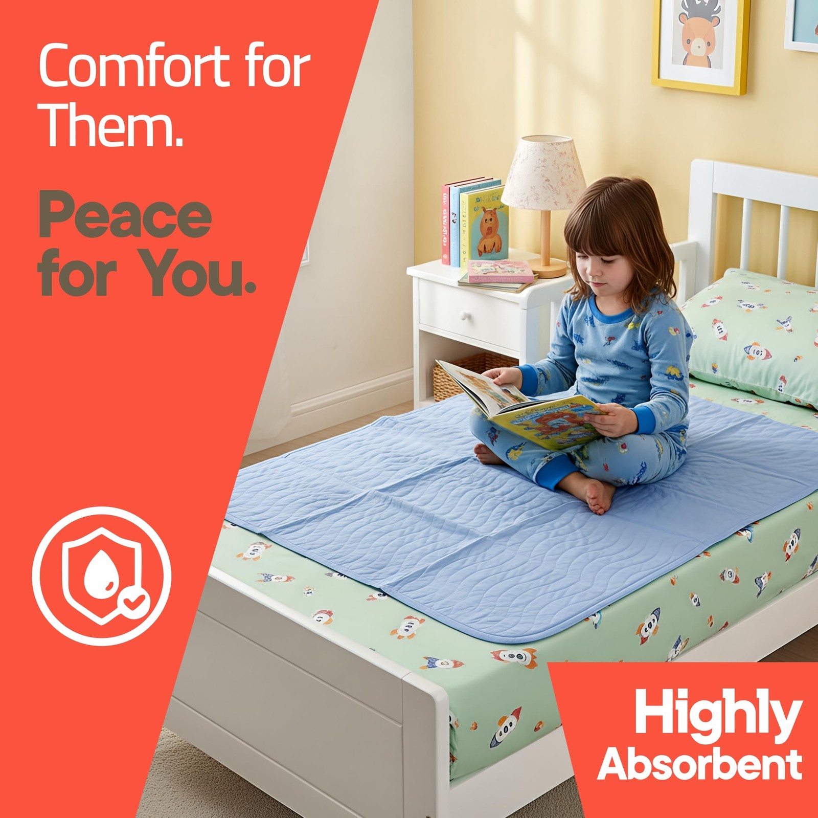 Washable Underpads Medium 18″ x 24″ (Pack of 5) – Reusable Waterproof Bed Pad…