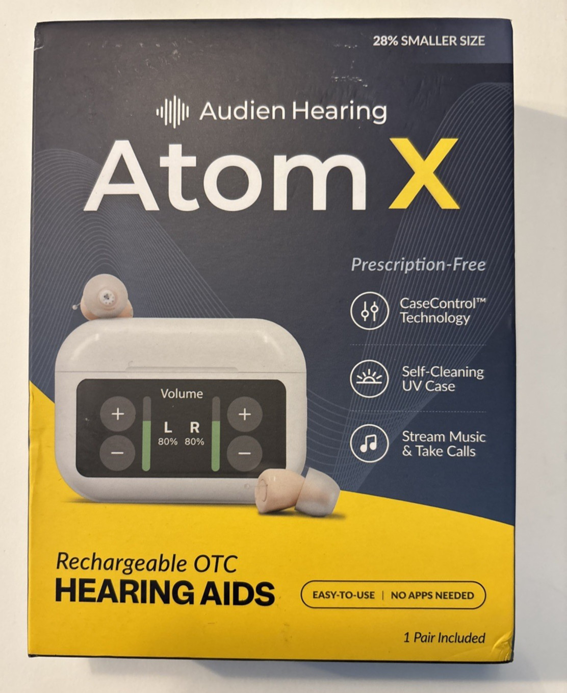 AUDIEN HEARING ATOM X RECHARGEABLE OTC HEARING AIDS