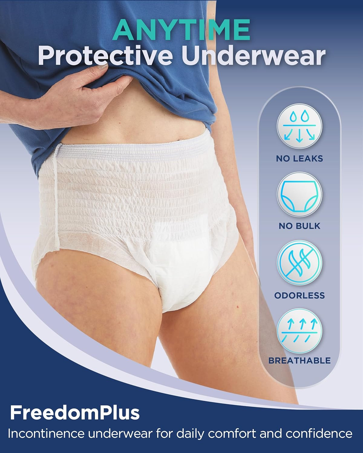 Freedom Plus 50 Pack 360 Essentials White Unisex Large Incontinence Underwear