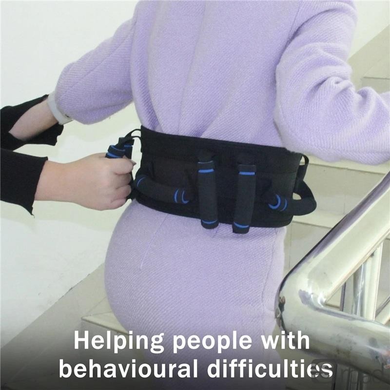 Adjustable Gait Transfer Safety Belt With 7 Handles NonSlip Elderly Mobility Aid