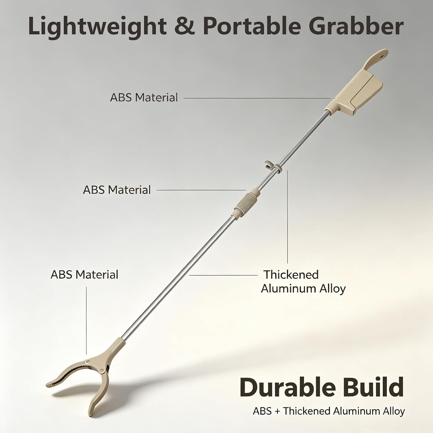 34″ Foldable Reacher Grabber Tool with Shoe Horn, 2-in-1 Trash Picker Upper