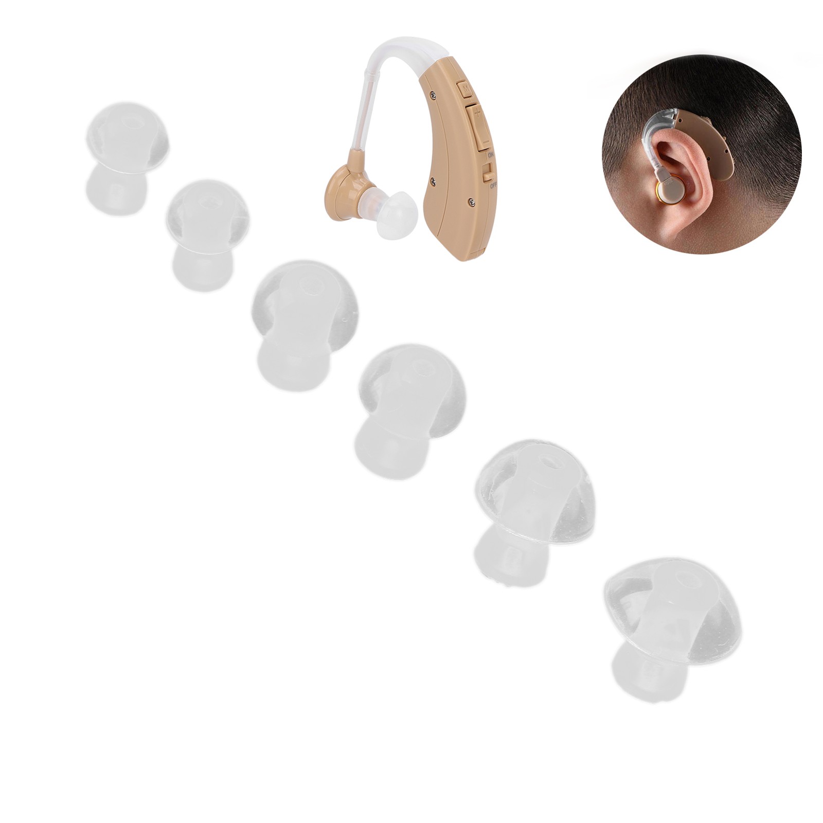 6pcs Hearing Aid Ear Tips Earplug Silicone Hearing Aids Buds Domes Ear