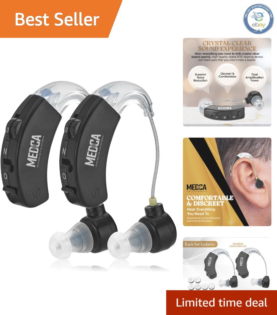 Discreet Behind-the-Ear Hearing Amplifier – Noise Reducing, Digital Aid for S…