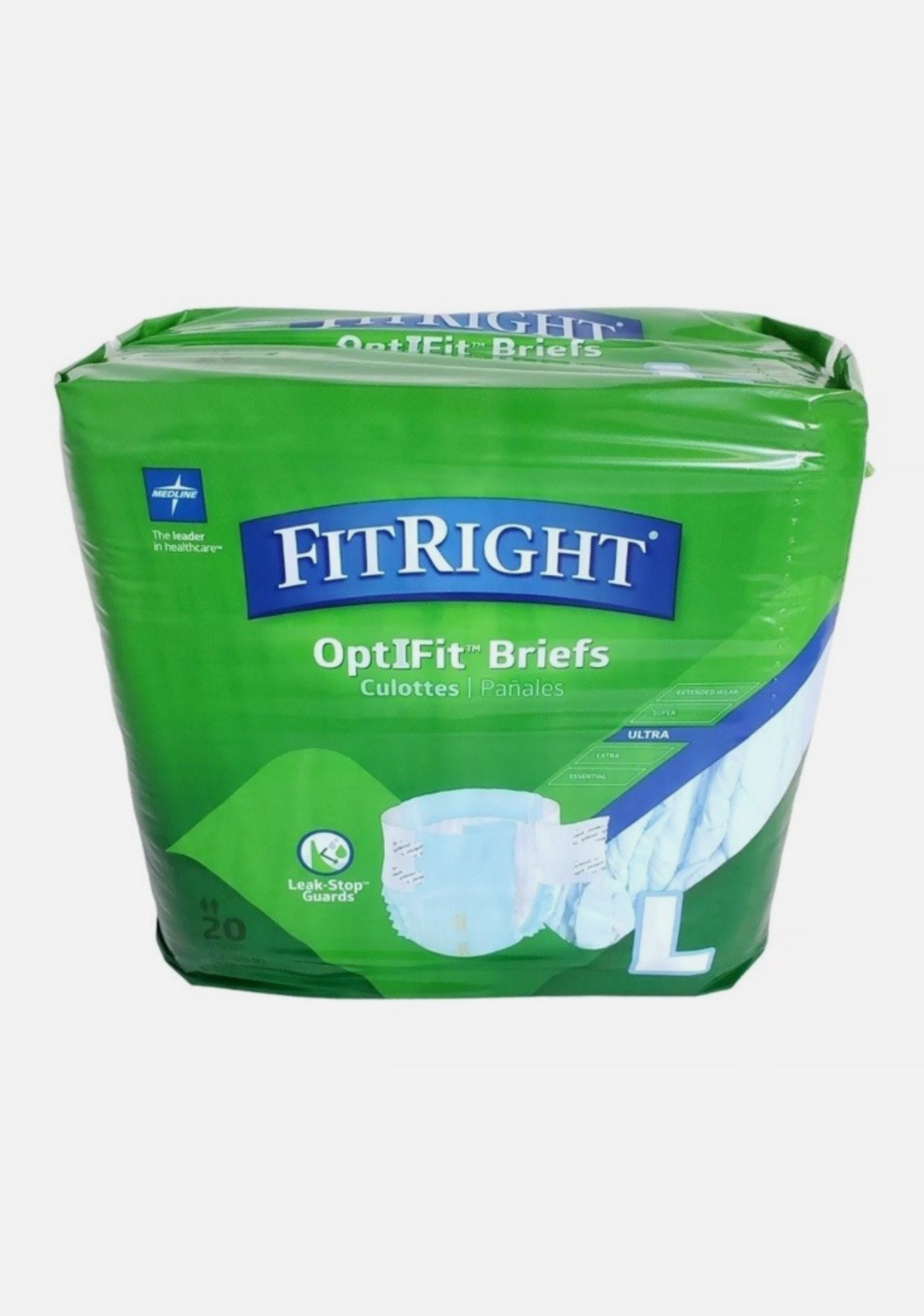 Medline FitRight Large, Ultra Adult Briefs – 80 count- unopened and brand new