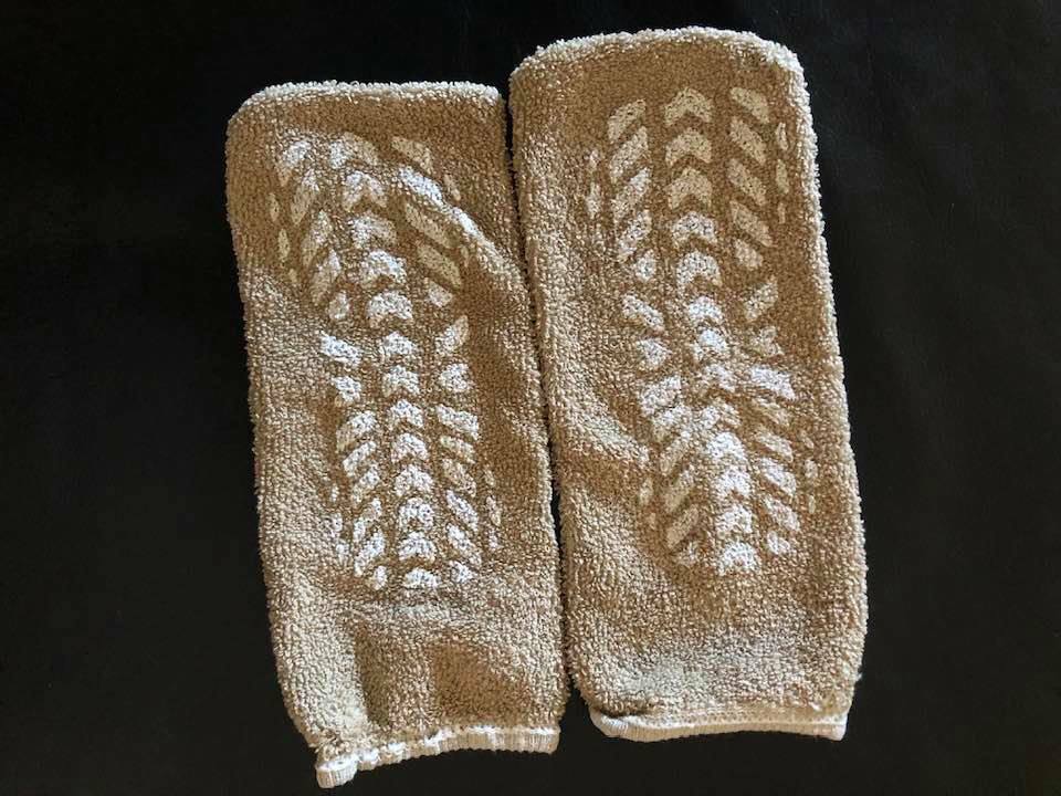 Terry Treads® Safety Slipper Socks (Pillow Paws) Non-Slip Hospital Socks Large