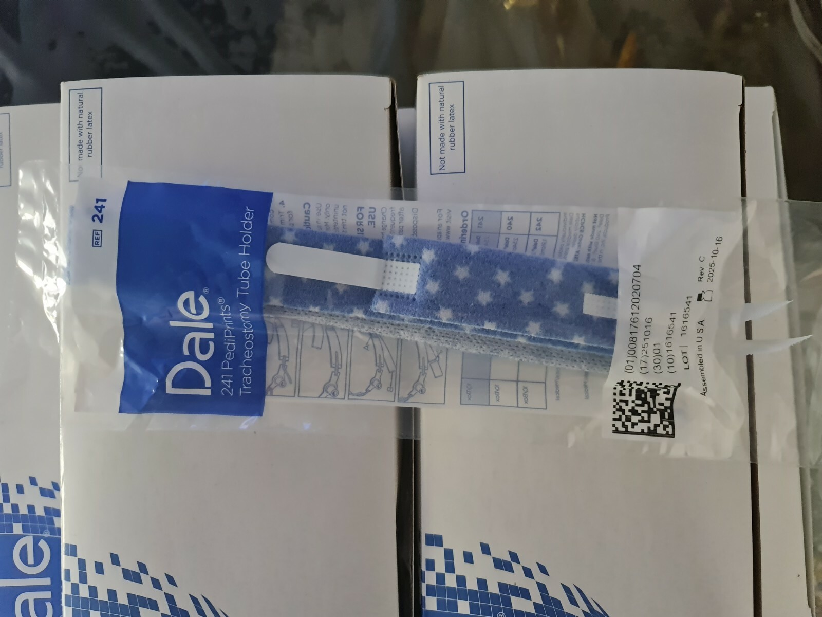 Dale 241 Pediprints Tracheostomy Tube Holder Trach Ties10 Count New