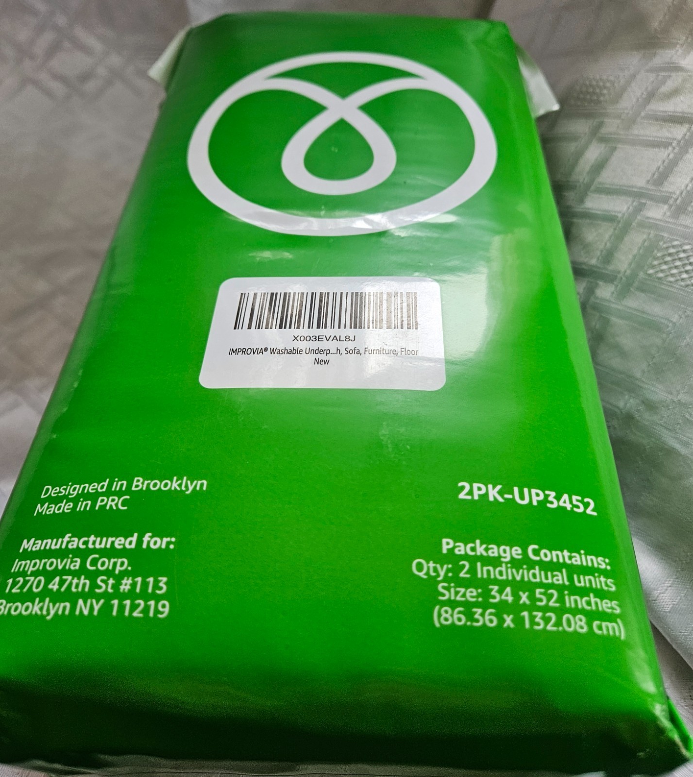 Improvia Washable Under Pads 34x 52” 2 in pack newX