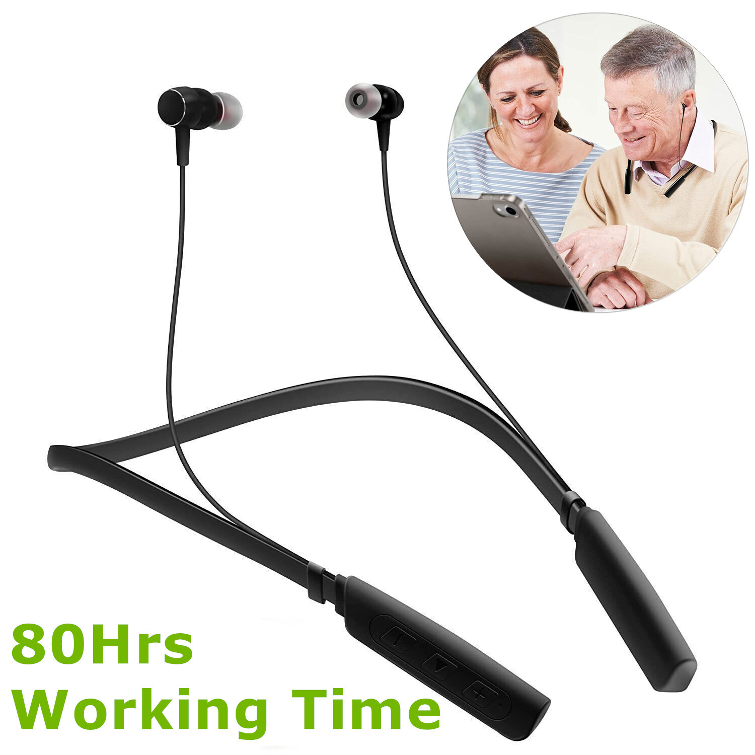 Rechargeable Hearing Aids Anti Lost Convenient Neckband Hearing Amplifier US